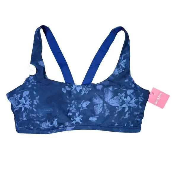 SPANX Midnight Garden Print Low Impact Sports Bra - Size Large - Picture 2 of 7